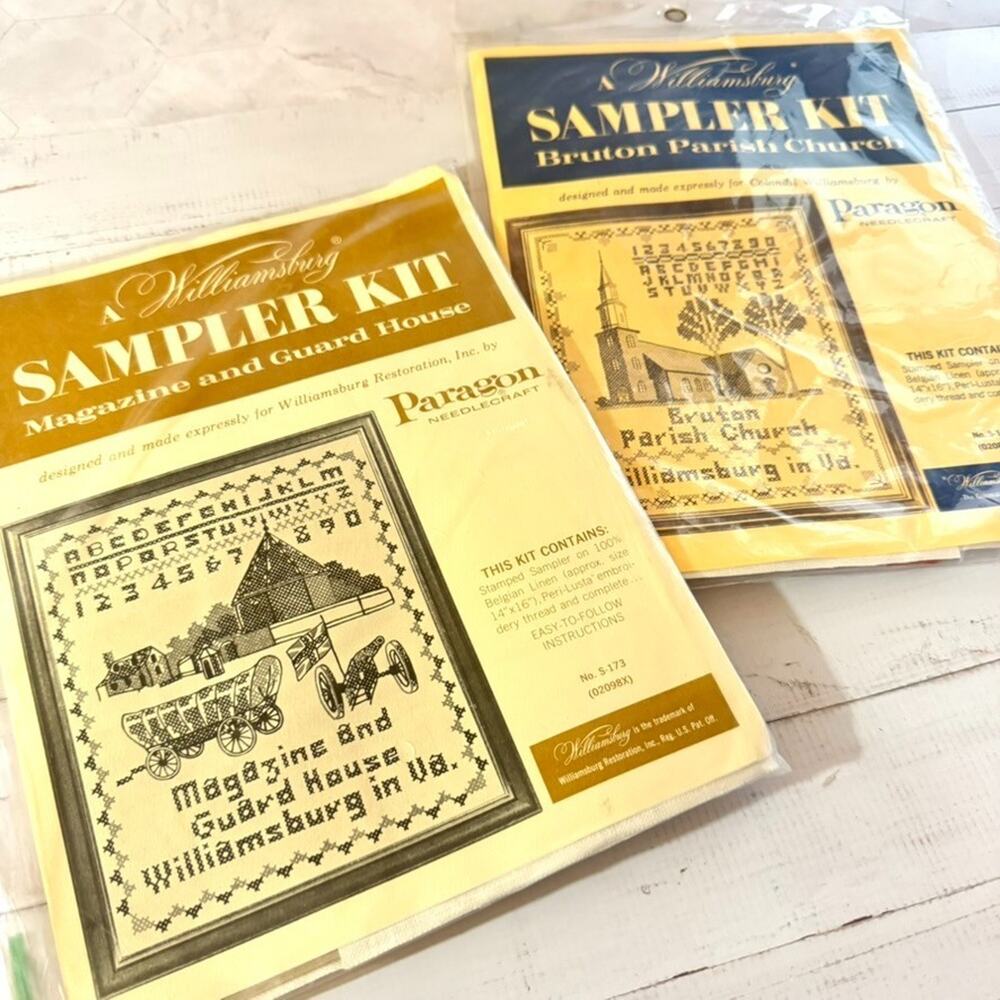 2 Williamsburg Kits Magazine Guard House & Bruton Parish Church S-173 S-156 NOS